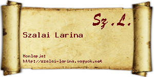 Szalai Larina névjegykártya